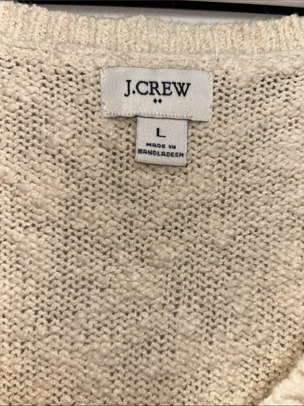 J. Crew Womens Textured Cream V-Neck Sweater - Picture 5 of 6